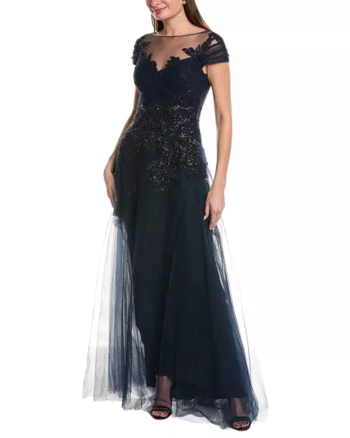 Teri Jon By Rickie Freeman Jacquard Ball Gown Women's