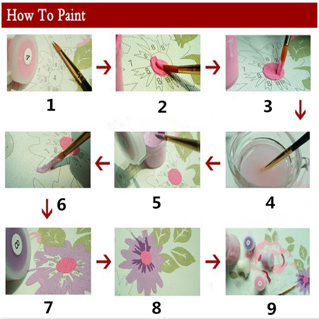 Blue Flowers Paint By Numbers Kit DIY Art Frameless Picture On Canvas 40x50cm