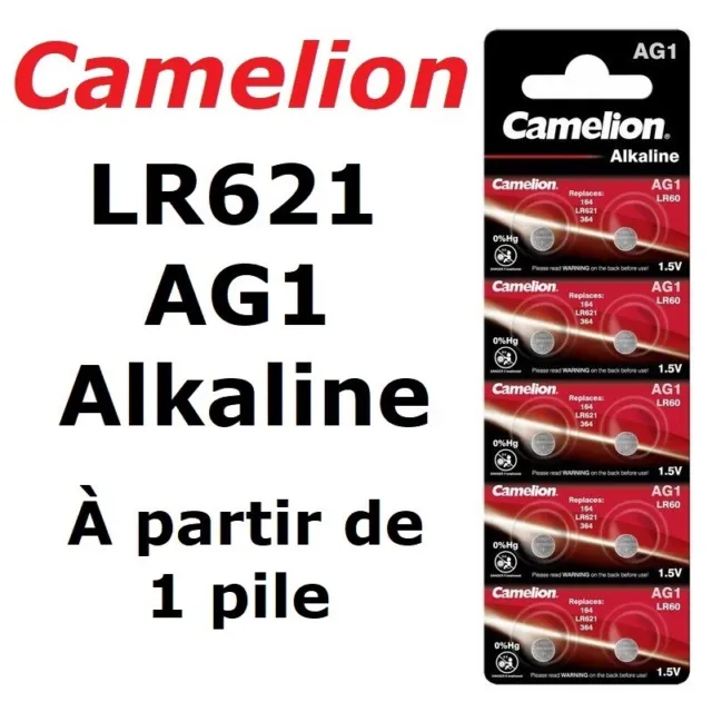 Pile Bouton LR621 / SR621SW / SR621W / SR621 / AG1 / LR60 / 364 / Camelion 1,5V