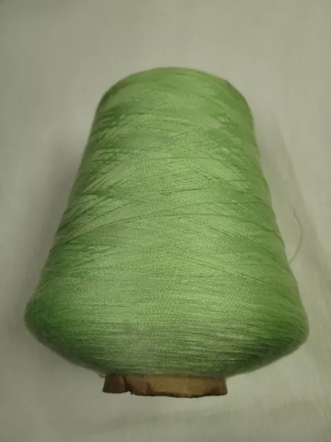 Machine knitting yarn. Pale Green/bright acrylic/silky