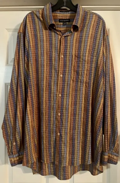 JHANE BARNES Fabric Woven In Italy Size XXL Men’s Long Sleeve Button Up Shirt