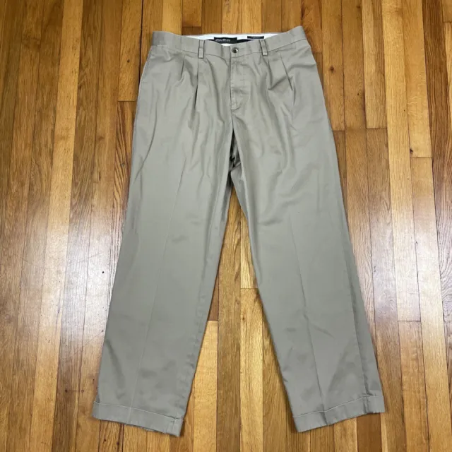 EDDIE BAUER CHINO Pants Mens 35x32 Wrinkle Resistant Classic Fit ...