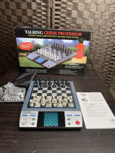 Talking Chess Professor Computer with Teaching Voice System + 8 Brain Games NIB