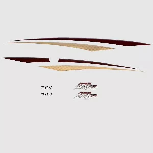 Rinker Boat Graphic Decals | 270HP Yamaha Red Black (Set of 6)