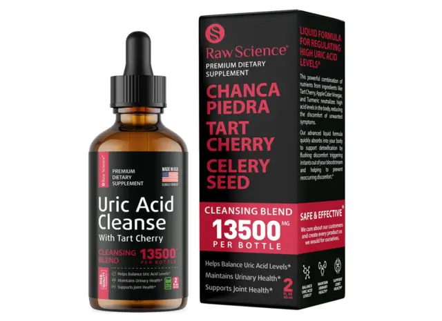 Uric Acid Drops Cleanse Support Supplement + Tart Cherry Chanca Piedra Celery