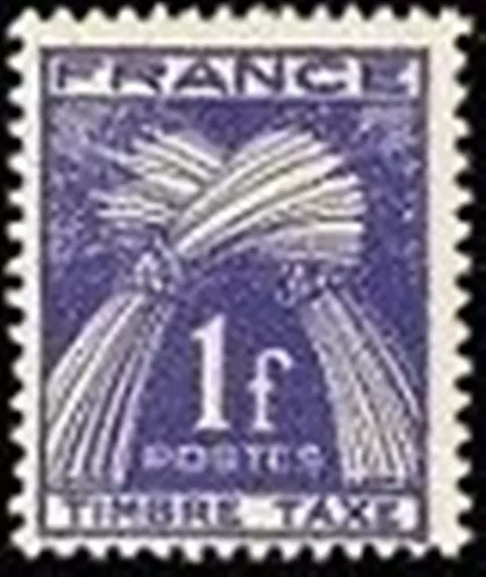 FRANCE STAMP TIMBRE TAXE N° 81 " TYPE GERBES 1F BLEU-VIOLET " NEUF xx TTB
