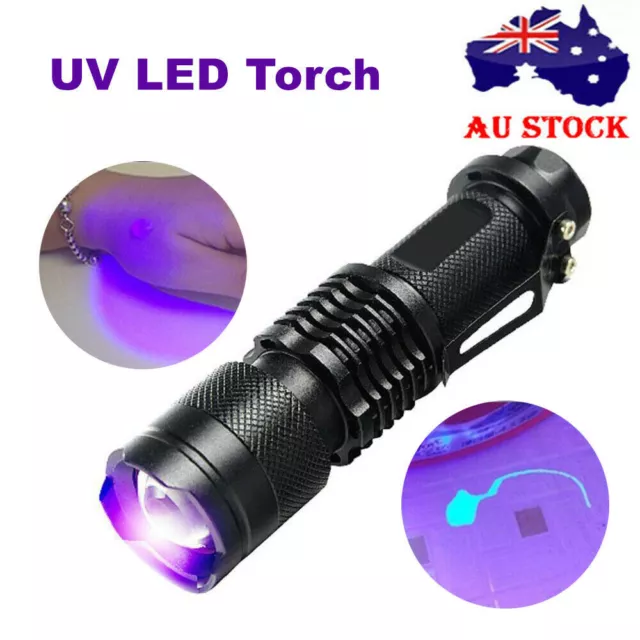 UV Ultra Violet LED Flashlight Blacklight Light 395 nM Inspection Lamp Torch