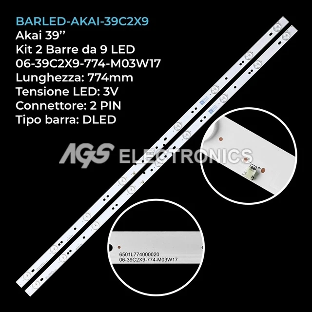 ES-3245 Kit 3 Barres 7 LED 3V TV AUXSTAR 32″ ST2000