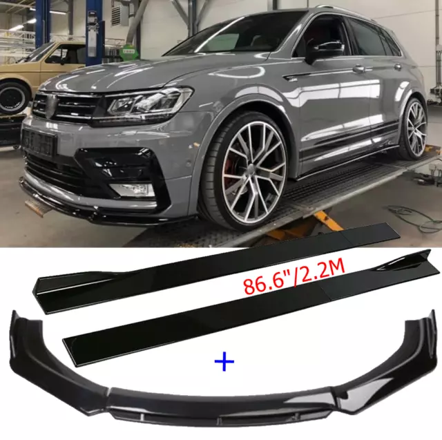 Spoilerschwert Front Spoilerlippe Seitenschweller für VW Tiguan MK2 II 2 R-Line