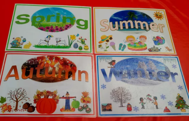 Spring Summer Autumn Winter -The 4 Seasons A4 Laminated Poster-Class/Childminder
