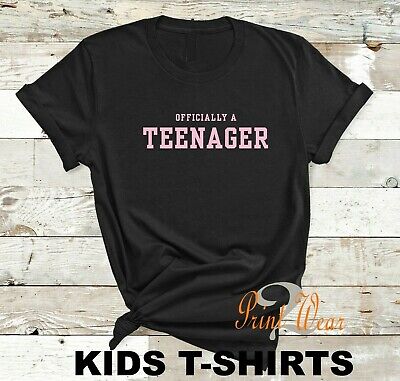 Ufficialmente un adolescente-Kids T Shirt Ragazzi/Ragazze Top, Camicia Di Compleanno 13th