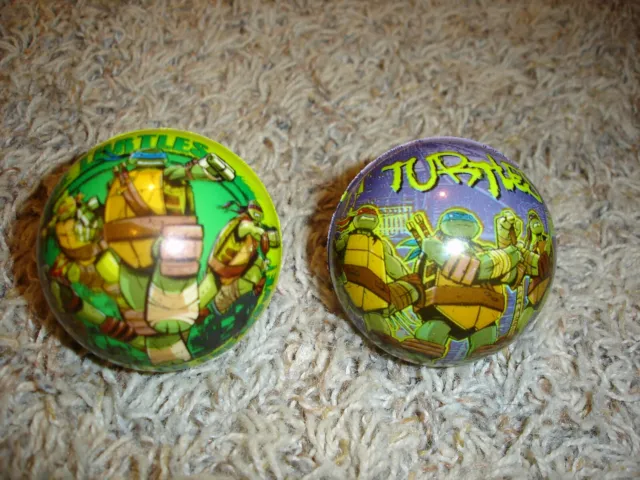 TMNT Teenage Mutant Ninja Turtles set of 2 foam balls 2.5"