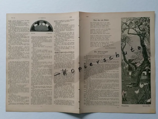 ORIGINAL Blatt aus Zeitschrift JUGEND 1906 Hausberg Wildenroth Eichler (K800) 2