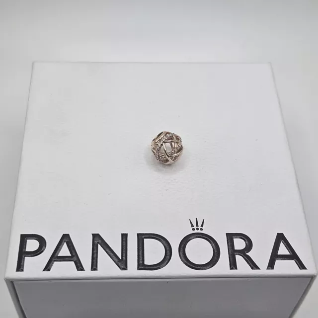 Ciondolo Galassia Originale Pandora Oro Rosa Lucidato Linee Scintillanti ALE R #781388CZ