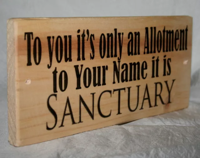 Allotment SANCTUARY Personalised Fun Home Office Garden Shop Sign Plaque Wood