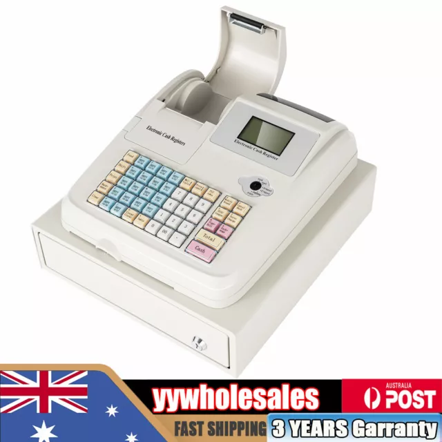 Digital LED Electronic Cash Register POS w/Drawer 36 Departments 48 Keys NEW
