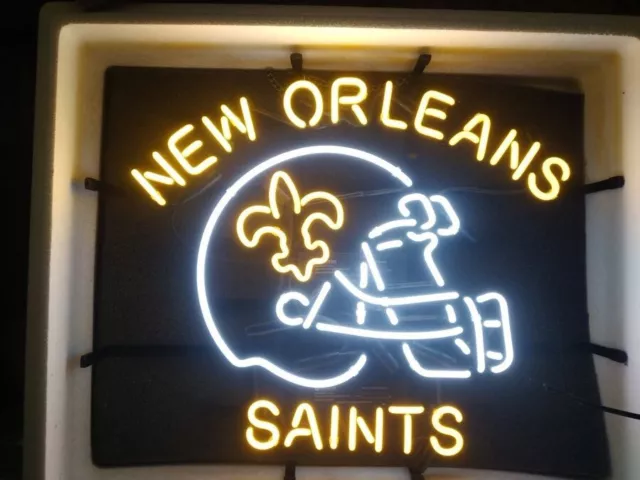 New Orleans Saints Helmet Neon Light Sign Beer Bar Lamp Glass Artwork 24"x20"