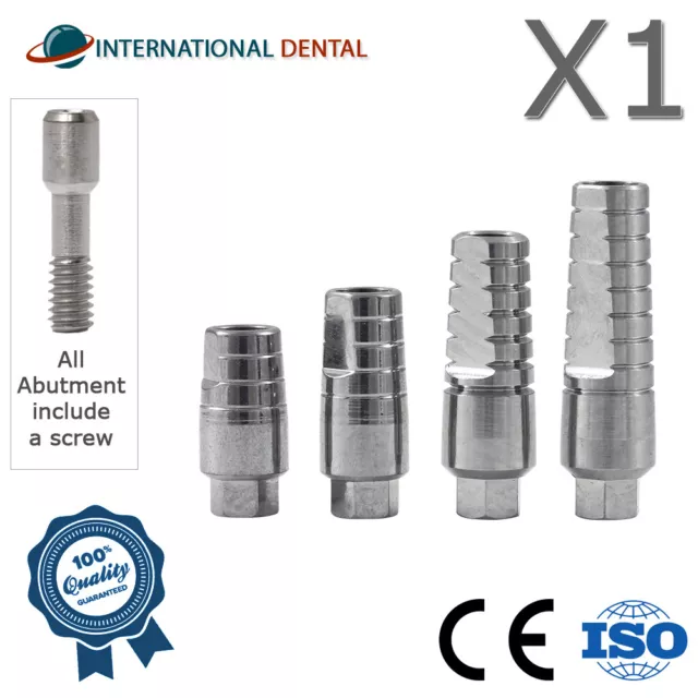 Straight Titanium Adapter Head Narrow Platform ⌀3.8 With Screw , Dental Fixture