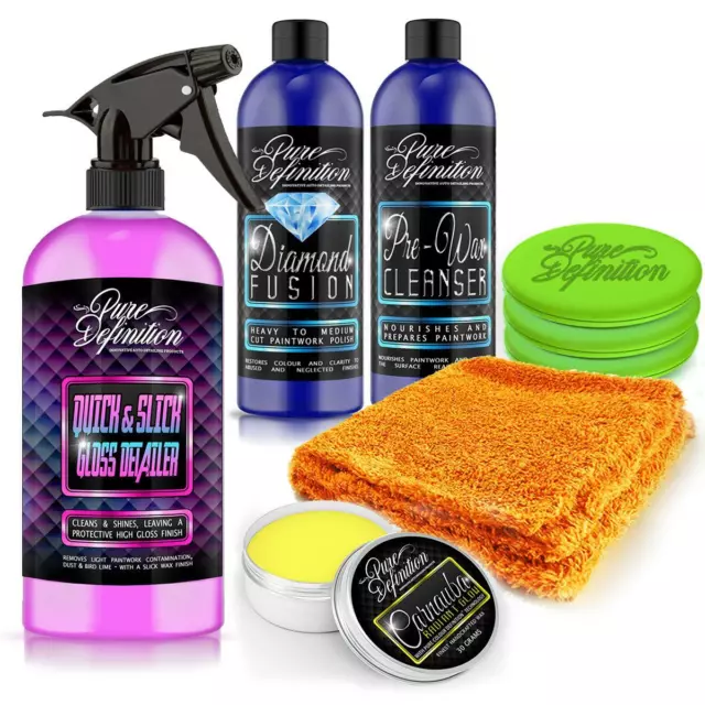 Yellow Car Polish Wax Colour Restoration Kit Paint Restorer Set Pure Definition