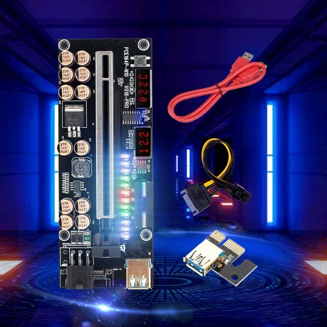 3PCS VER018 PRO USB3.0 PCI-E Riser Card PCI-E 1X to 16X Card Adapter Cable  X8W3