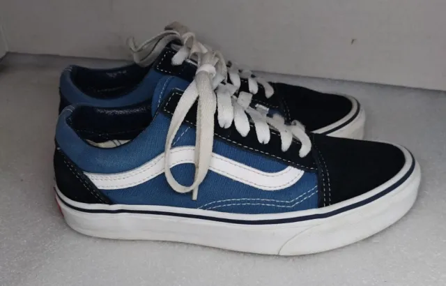 VANS Skate Old Skool Navy Blue White Low Top Shoes Unisex Mens 3.5 Women's 5