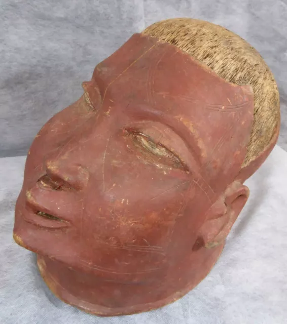 African Ethnographic Makonde Lipico Helmet Mask Vintage Aboriginal Art