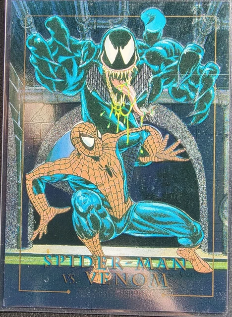 1992 SkyBox Marvel Masterpieces Battle Spectra Spider-Man vs Venom #4-D