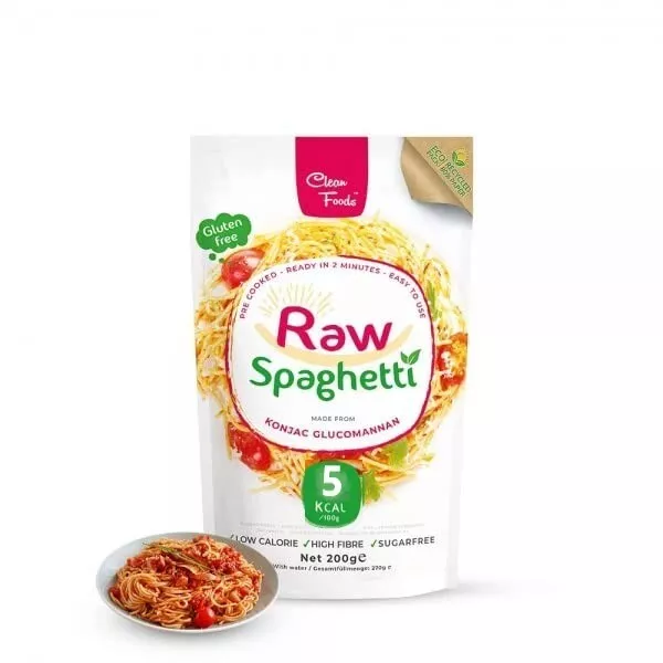 CleanFoods Pasta I  Raw Spaghetti 200g I 5 Kalorien /100 gr I Konjak Glucomannan