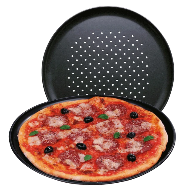 Pizzablech EUROHOME Backblech 33 cm Pizza Pizzaform Antihaft Gelocht Rundblech