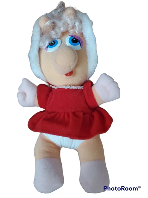 Vintage Baby Miss Piggy Stuffed Plush Christmas Jim Henson Muppet Kermit 1987