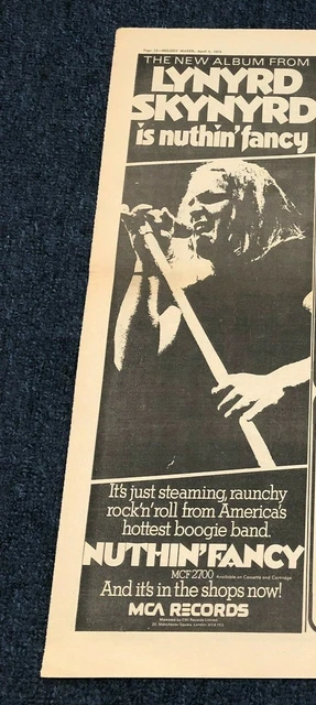 (STMM12) Advert 15x6" The New Album From Lynyrd Skynyrd Nuthin Fancy MCA
