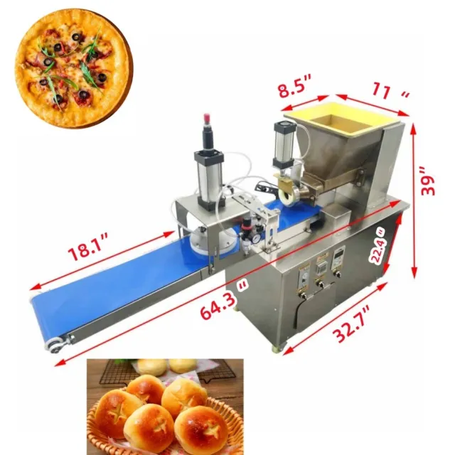 Fully Automatic Dough Dividing + Cake Pressing Machine 2 in 1 Pizza Maker
