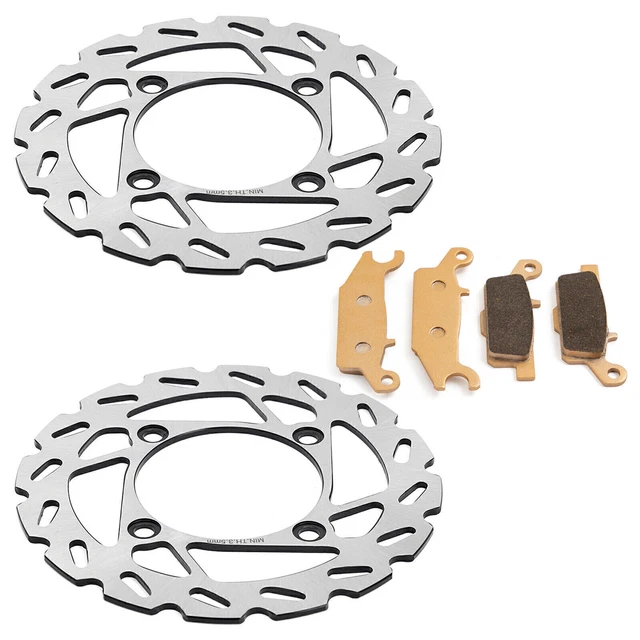 Front Brake Disc Rotors Pads For Yamaha Grizzly 550 700 YFM550 YFM700 4WD Fi EPS