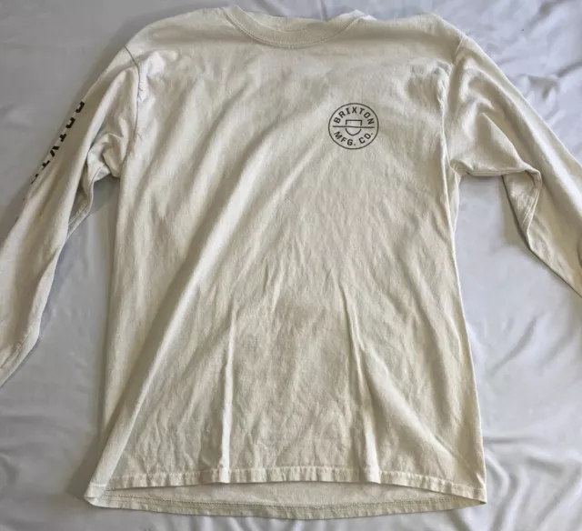 BRIXTON MFG. CO. LONG SLEEVE OFF WHITE T-SHIRT  Adult Men’s Medium