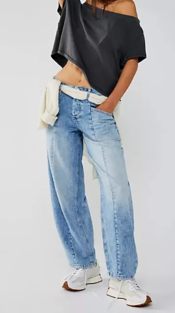 WE THE FREE PEOPLE MALIK SLOUCHY JEANS Light Blue Size 30 RRP £118 BNWT NEW  £49.00 - PicClick UK