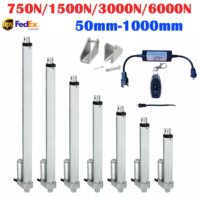 750N 1500N 3000N Electric Linear Actuator Cylinder Lift Stroke 50-1000mm DC12V