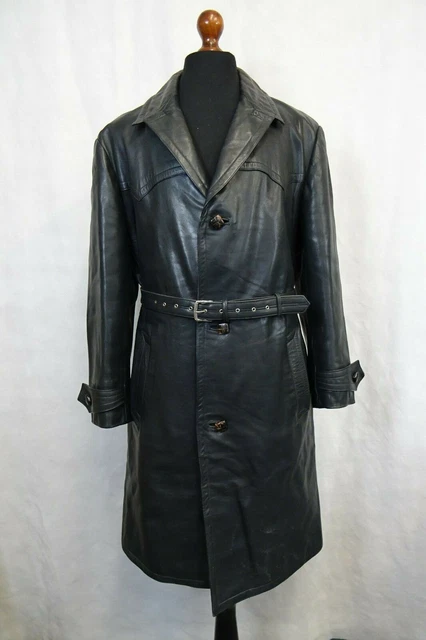 VINTAGE WW2 GERMAN Horsehide Leather Military Motorcycle Trench