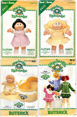 Choose: Vintage 1980s Butterick See & Sew CABBAGE PATCH KIDS Clothing UNCUT