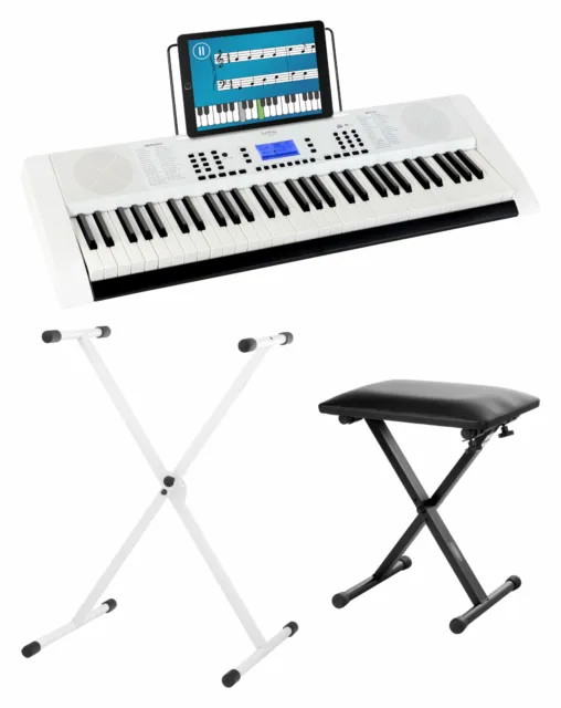 Piano Electrique Clavier Numerique Synthetiseur 61 Touches Banc Support USB Set
