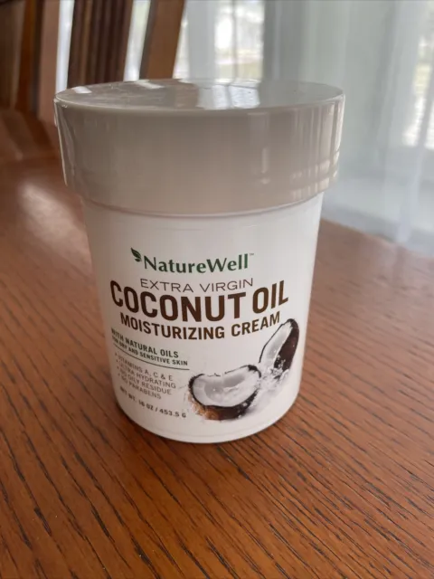 Crema hidratante de aceite de coco virgen extra NatureWell sellada - 16 oz