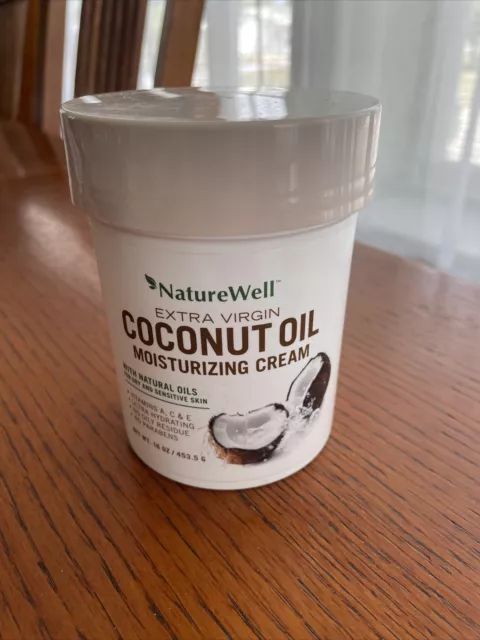 Crema hidratante de aceite de coco virgen extra NatureWell sellada - 16 oz