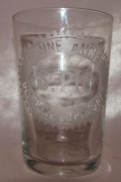 ANCIEN VERRE GOBELET SOUVENIR TOUR EIFFEL Exposition Universelle de