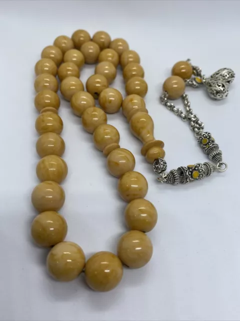 Bakelite amber misbaha tasbih collectible rosary prayer beads