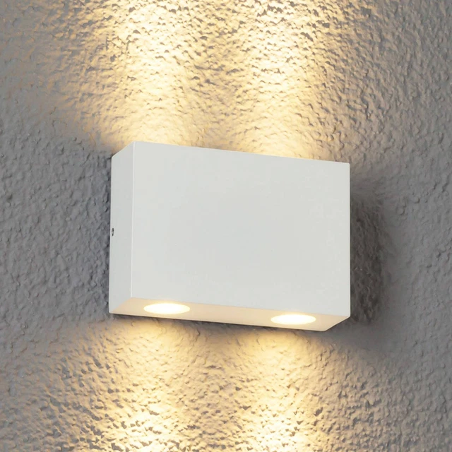 LED-Wandleuchte Außen Eckig Weiß Licht Oben Unten Indirekt Lampenwelt modern