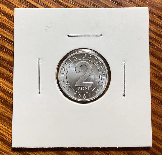 Austria 1962 2 Groschen Coin (UNC) KM# 2876