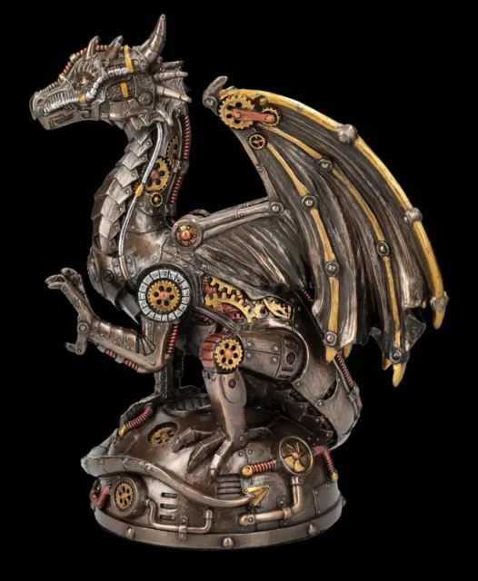 Drachenfigur - Steampunk Wächter - Veronese bronziert/colorierter Dragon
