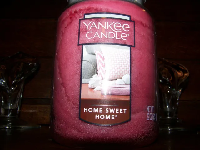 22 ounce Yankee Candle with lid, Home Sweet Home scented
