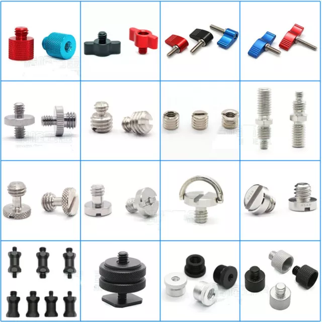 Double Male Thread / Male-Female  Bolt Screw Reducer Fitting Adapter 1/4 to 3/8