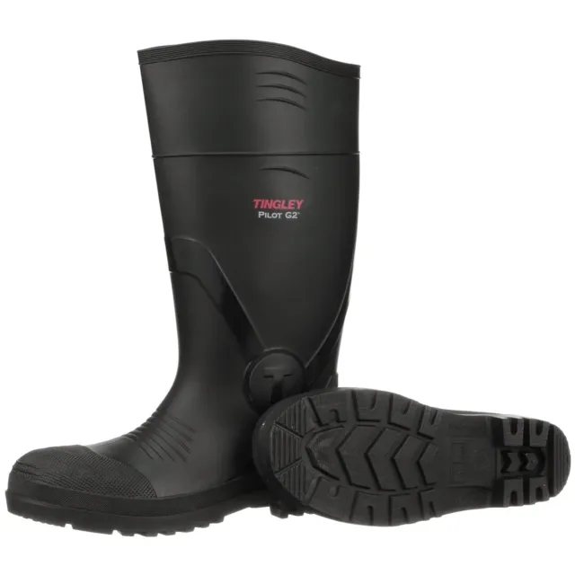 Mens Plain Toe Rubber Fishing Hunting Waterproof PVC Work Mud BLACK RAIN BOOTS