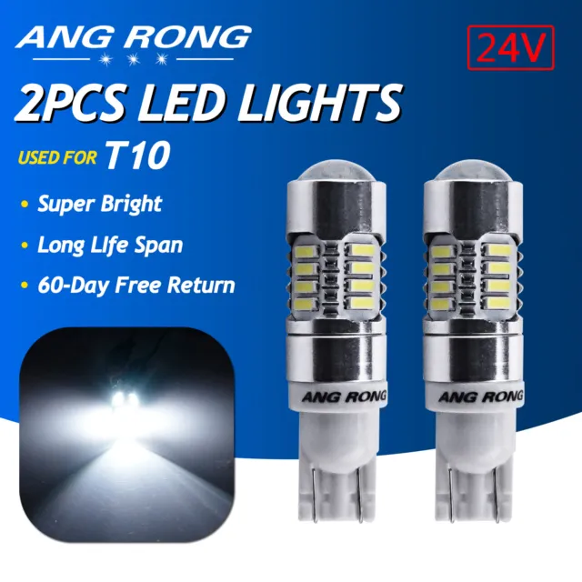 2X T10 W5W Lampe Xenon-Weiß 24V LKW Beleuchtung Superwhite 5W5